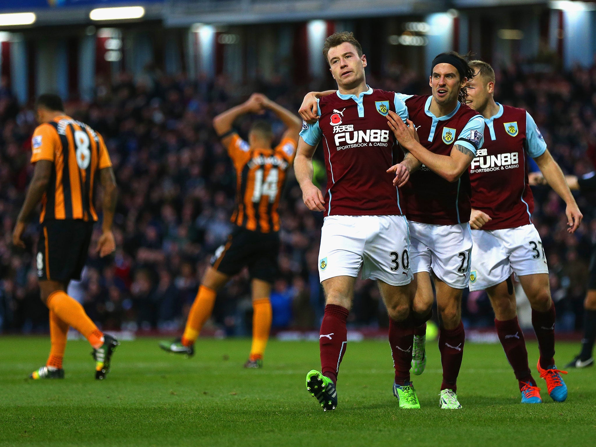 Burnley vs Hull City match report Ashley Barnes clinches Clarets first win back in top flight The Independent The Independent