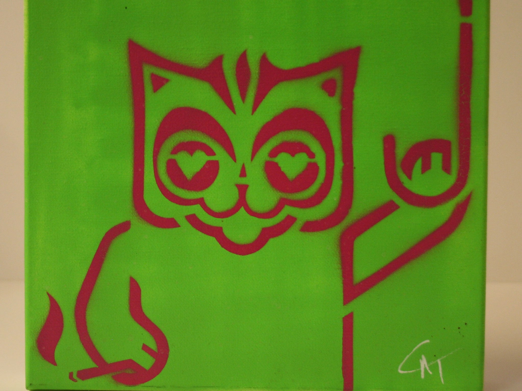 A stencilled cat by former cricketer Phil Tufnell