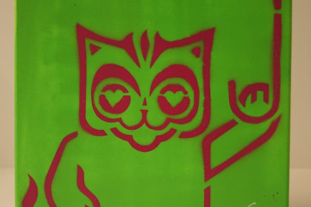 A stencilled cat by former cricketer Phil Tufnell
