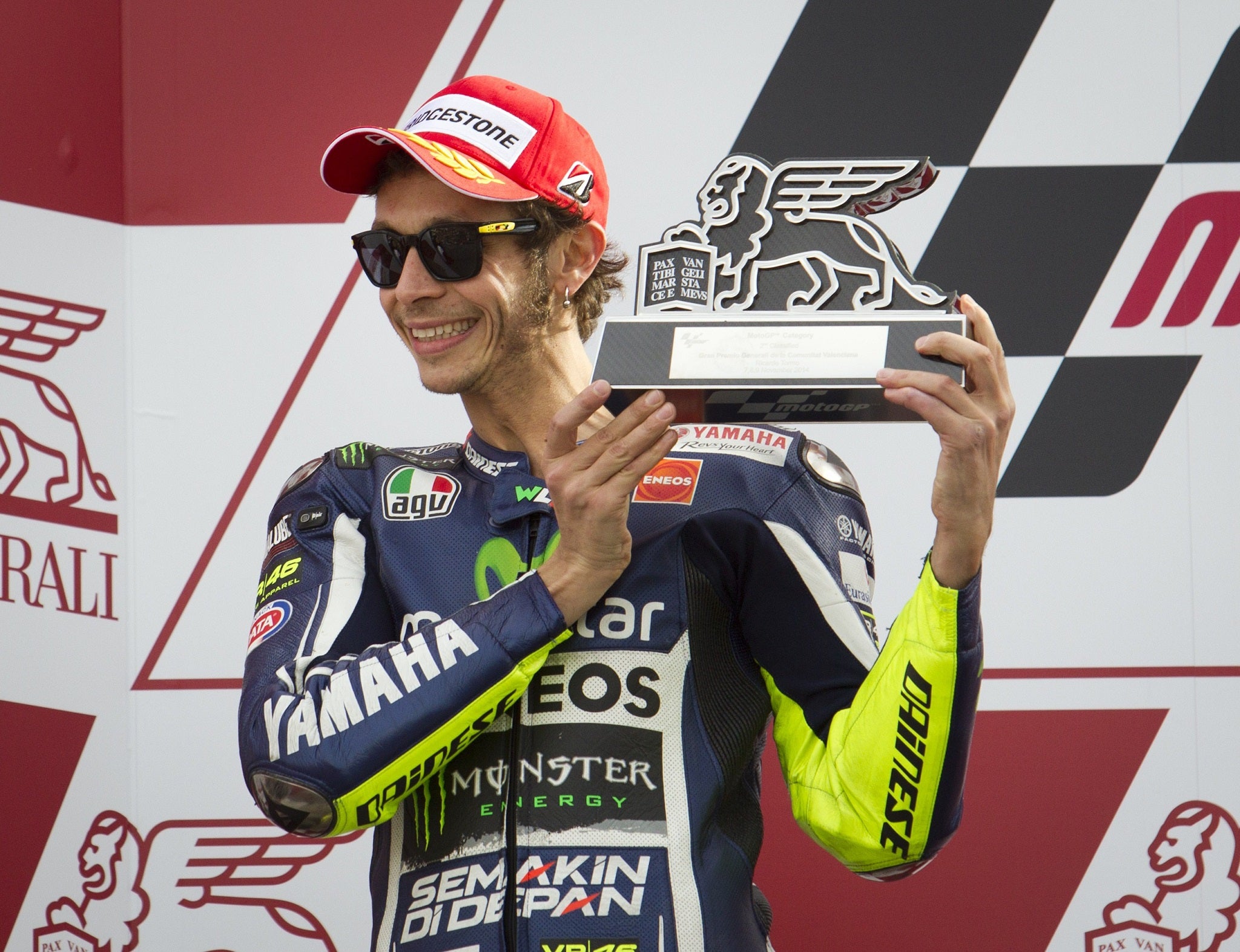 Valentino Rossi took second in Valencia to secure second in the MotoGP championship