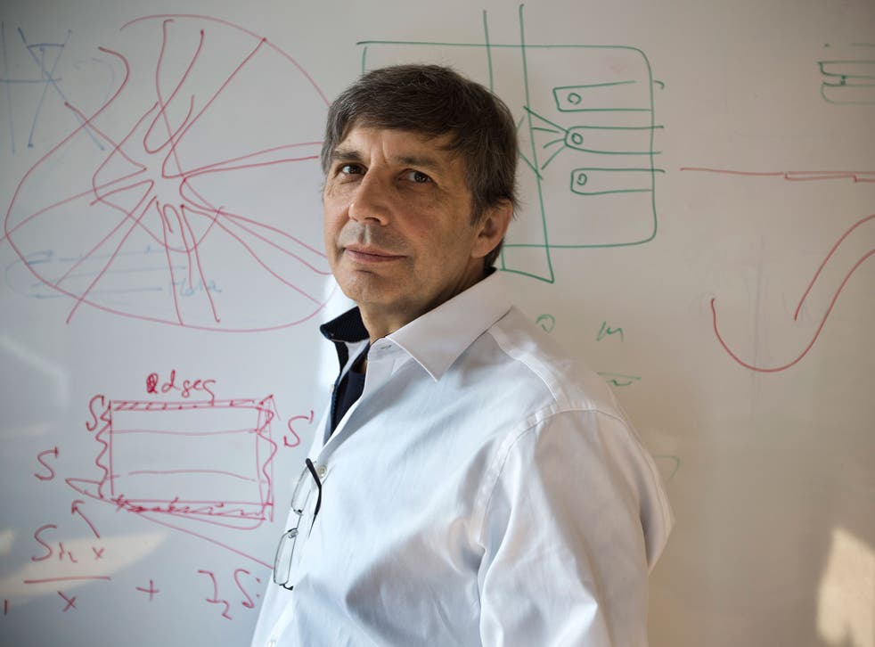 Professor Sir Andre Geim at his office at the University of Manchester