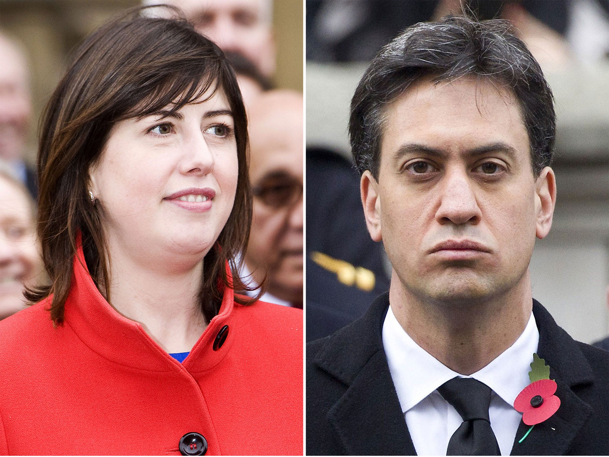 Lucy Powell, left and Ed Millband. Only 34 per cent of Labour voters think Ed Miliband is up to the job of Prime Minister