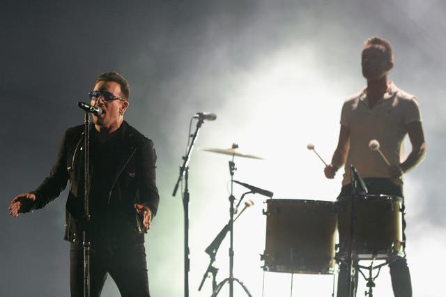 U2 perform at the MTV EMAs