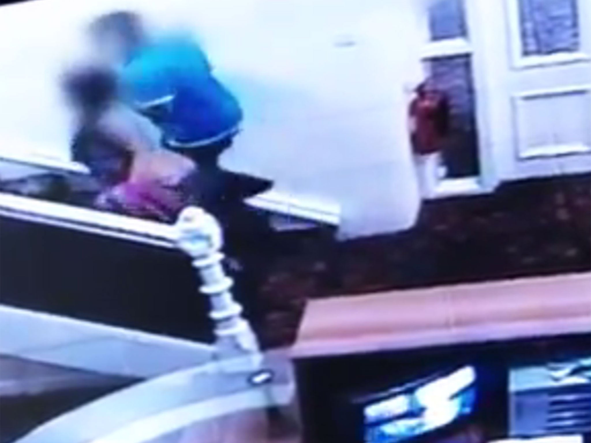 The girl is seen going upstairs with the man