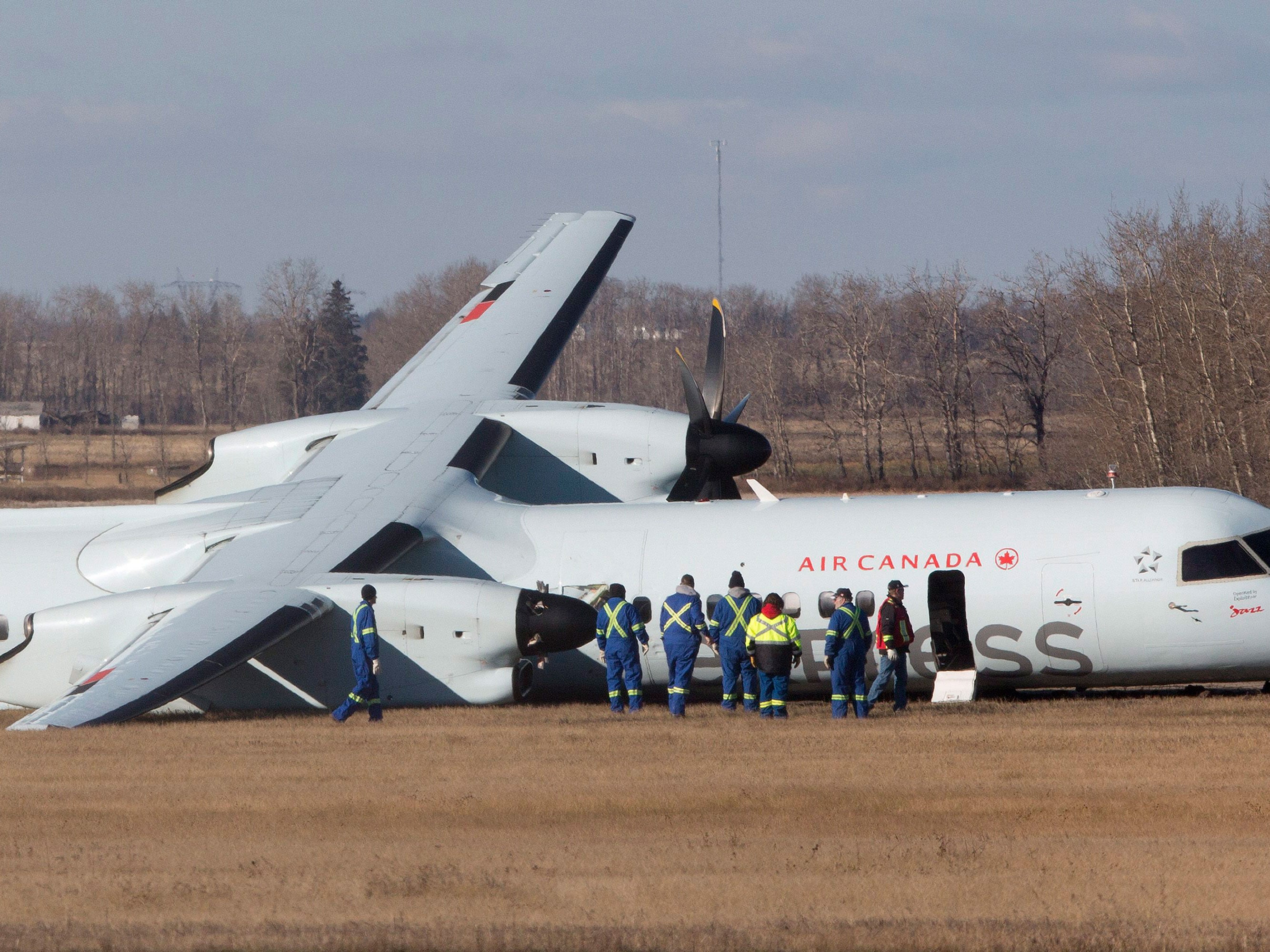 A woman has described how she is 'lucky' to be alive after a part of the plane's propeller hit her in the head