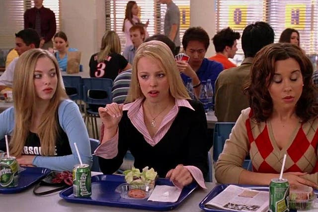 Mean Girls' Regina George (centre), played by Rachel McAdams, is the "meanest" high school character of all time, according to Sky Q research.