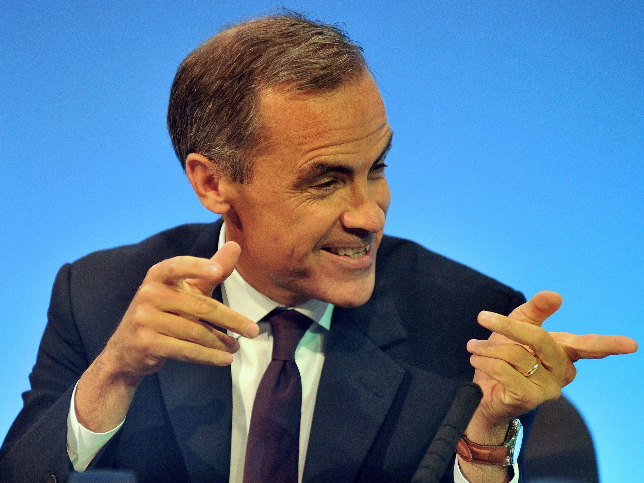 Bank of England governor Mark Carney answers questions after addressing the annual TUC Congress in Liverpool, northwest England, on September 9, 2014.