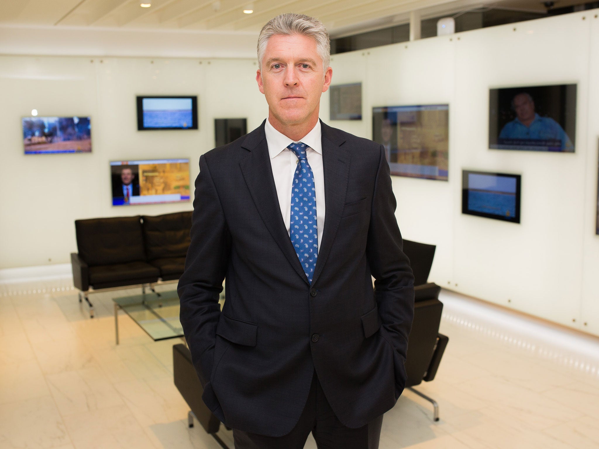 ‘Keen to play a part’: Al Anstey, managing director of Al Jazeera English, at the broadcaster’s new offices in the Shard, London