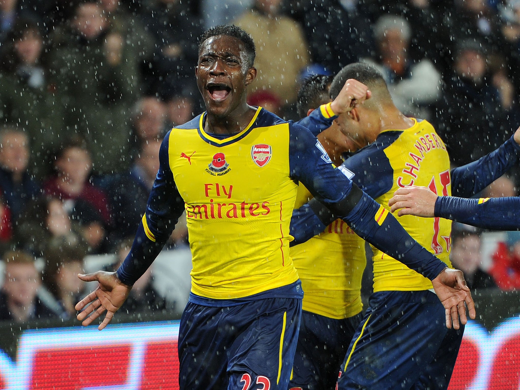 Danny Welbeck pictured during Arsenal's defeat to Swansea