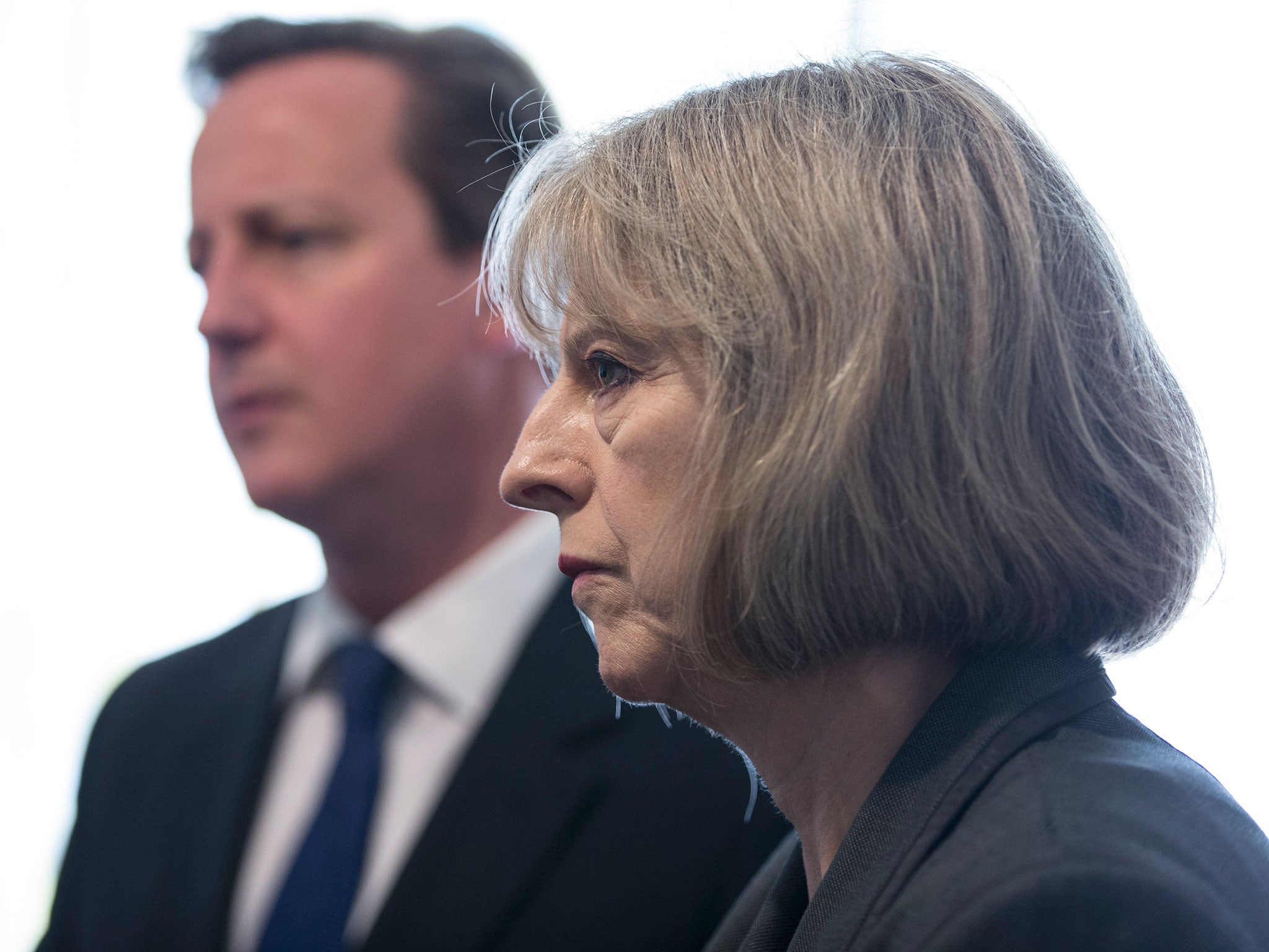 Prime Minister David Cameron and Home Secretary Theresa May