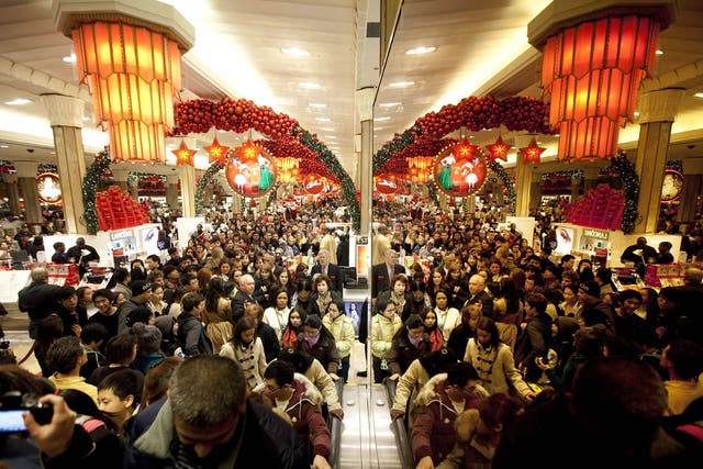 Black Friday shoppers at Macy's in new York City on 25 November, 2011