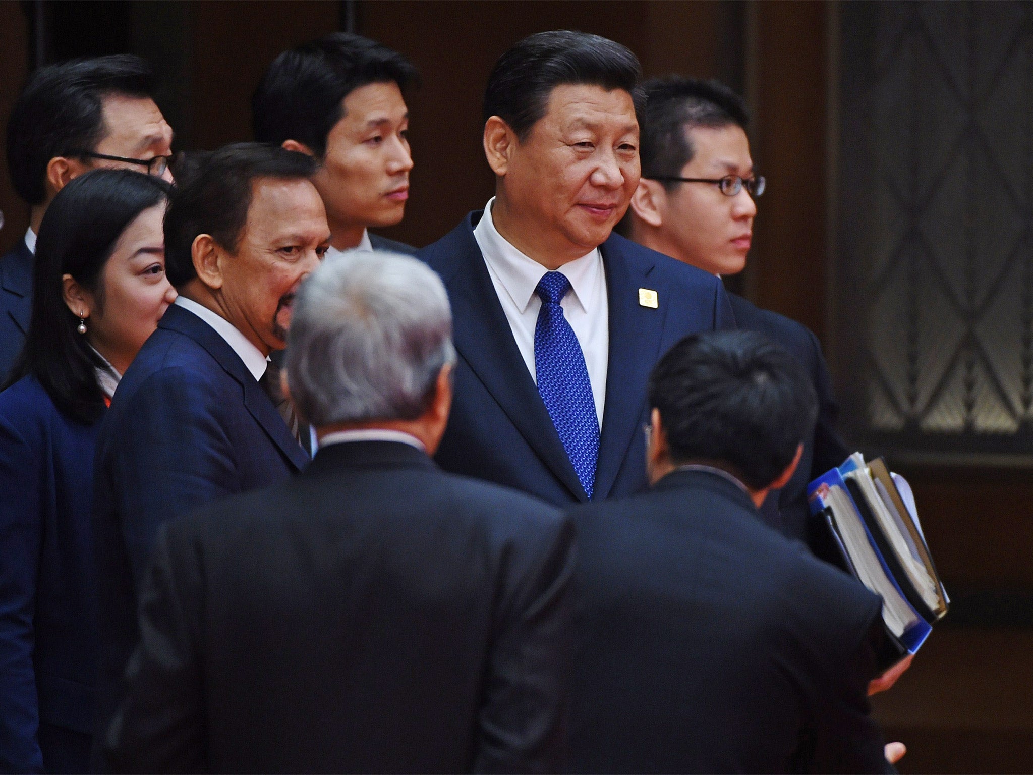 China's President Xi Jinping with leaders of other APEC economies