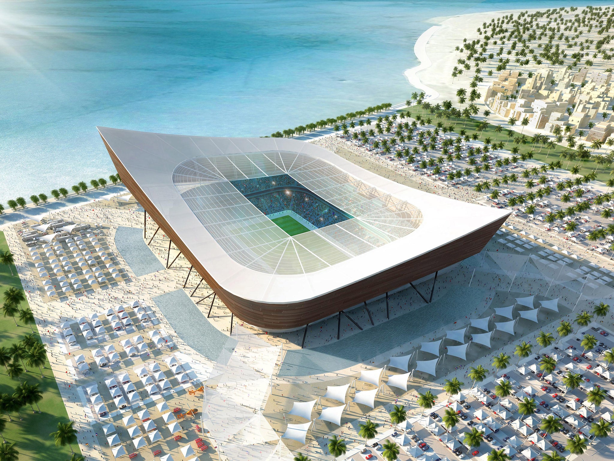 What the Al-Shamal Stadium in Al-Shamal, Qatar, will look like