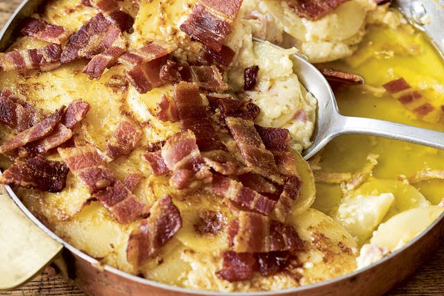 Parsnip gratin with bacon