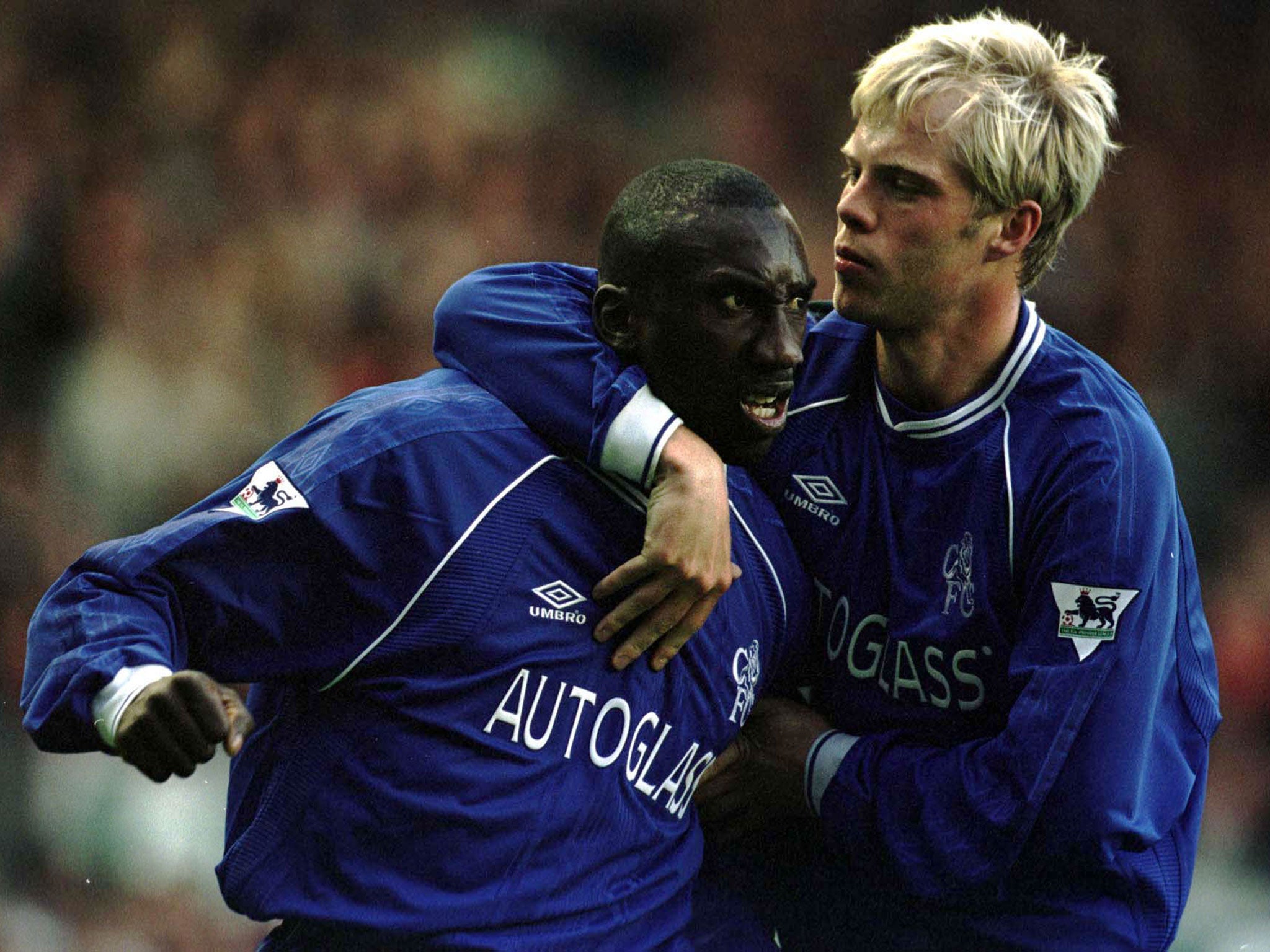 Hasselbaink with one-time striker partner Eidur Gudjohnsen