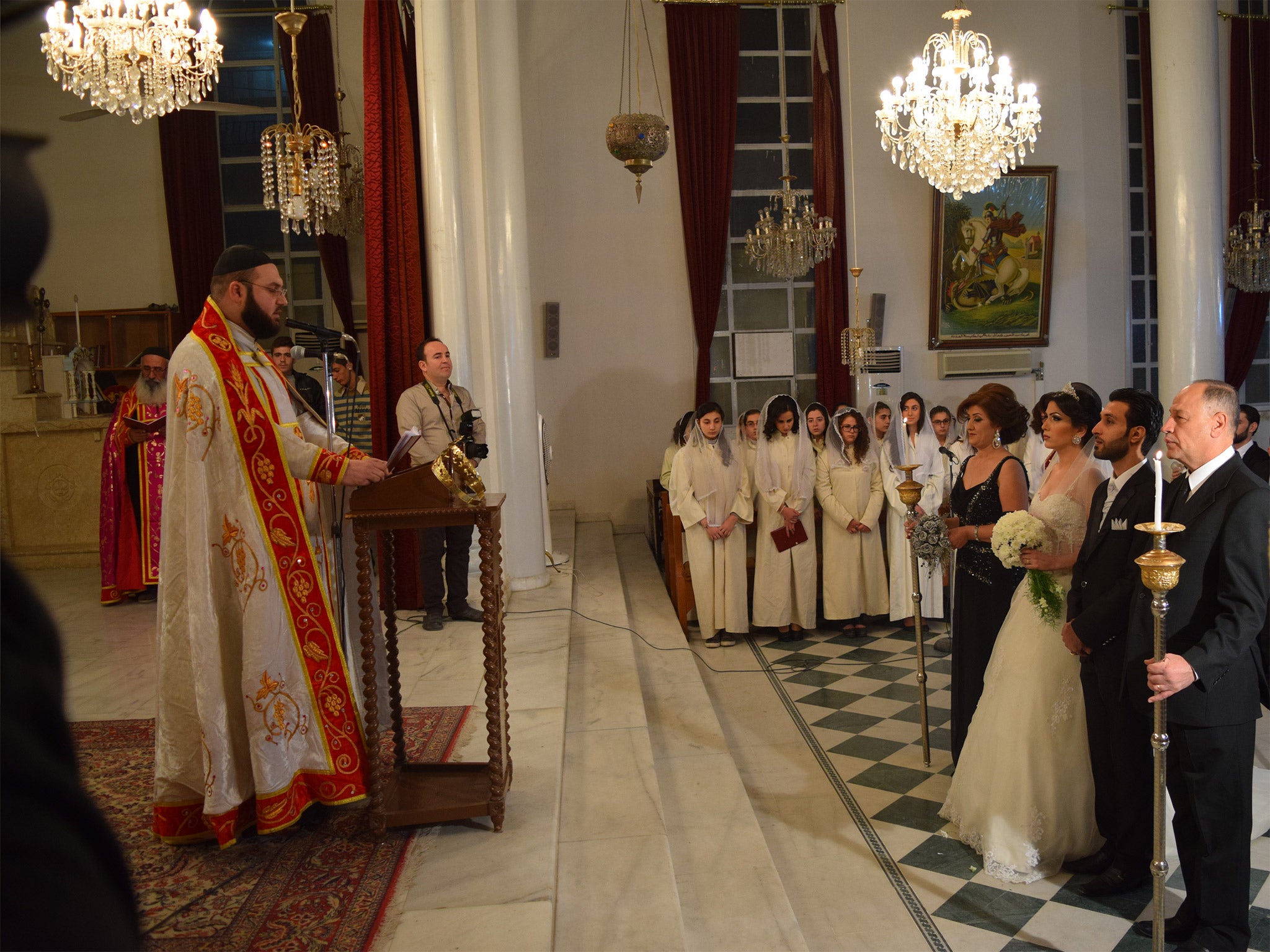 Ilana Hacho and Malek Aissa were married in Qamishli’s Church of the Holy Virgin this week