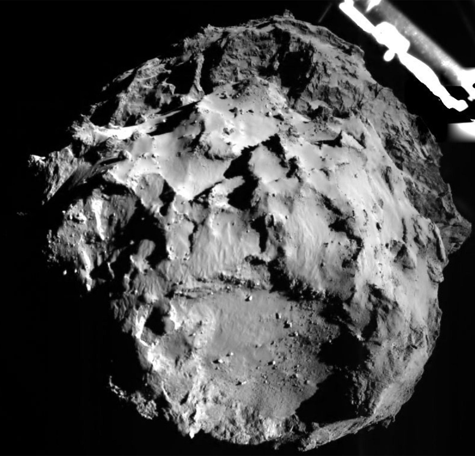 Image of Comet 67P/CG taken by the Philae lander from a distance of approximately 3km from the surface