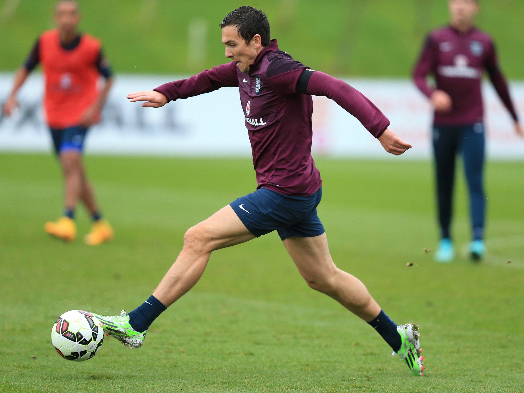 Stewart Downing trains at St George’s Park, more than two years since he was last selected