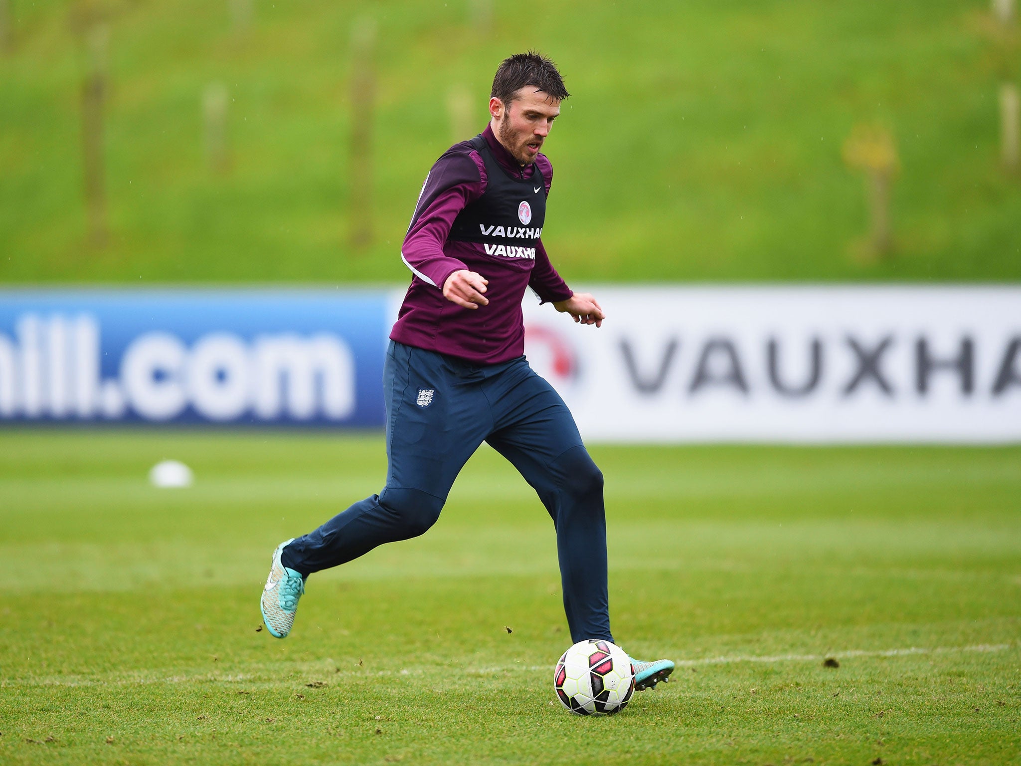 Michael Carrick in training with England