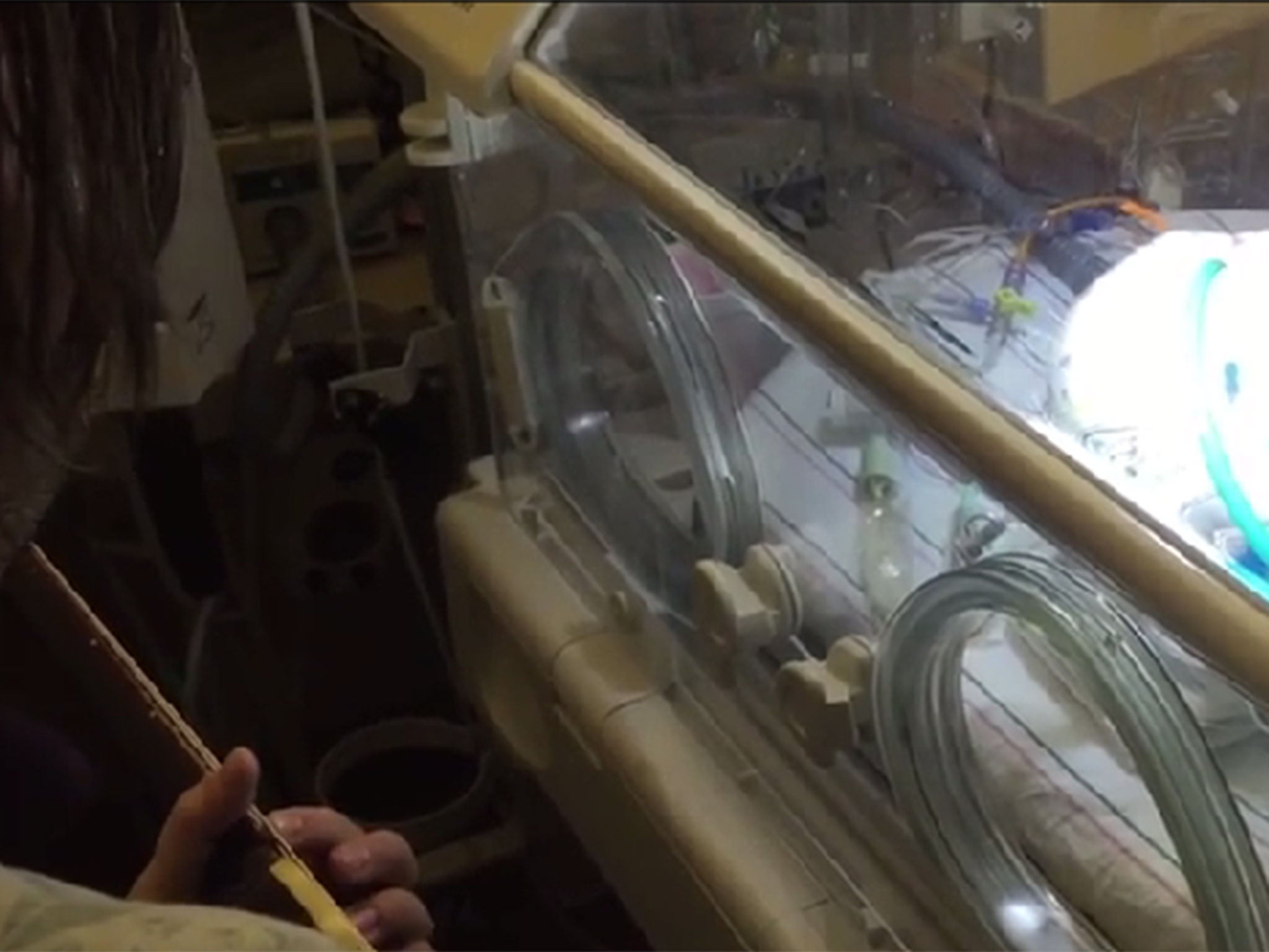 Chris Picco performed Paul McCartney's Blackbird as his son lay in the incubator