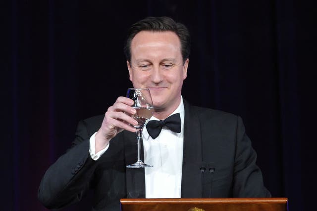File: David Cameron offers a toast during a State Dinner in his honour March 14, 2012