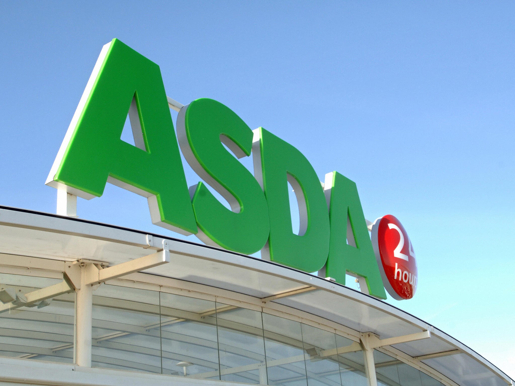 An Asda supermarket store logo is pictured in Halifax, in West Yorkshire, in northern England, 23 January 2007.