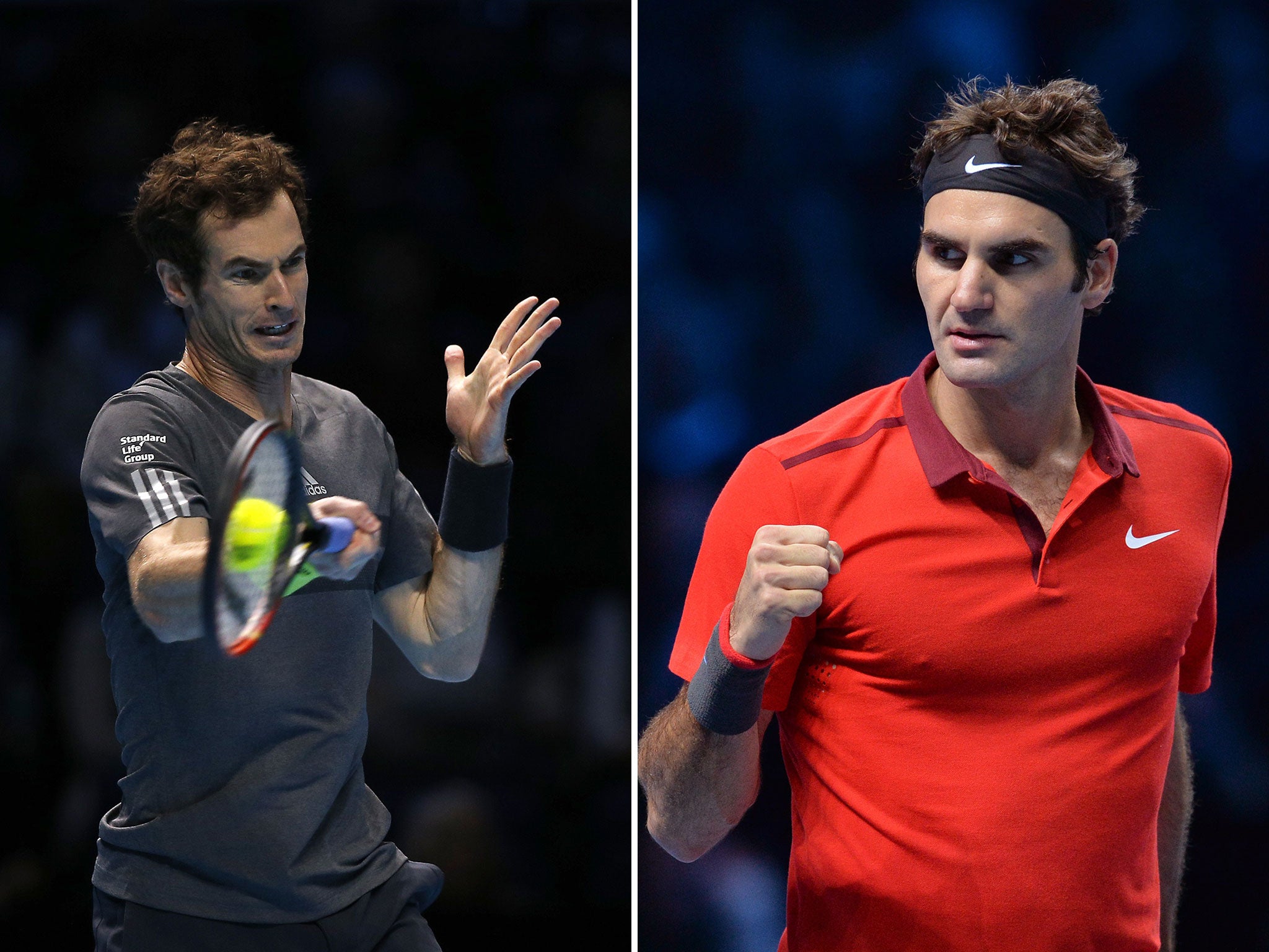 Andy Murray takes on Roger Federer