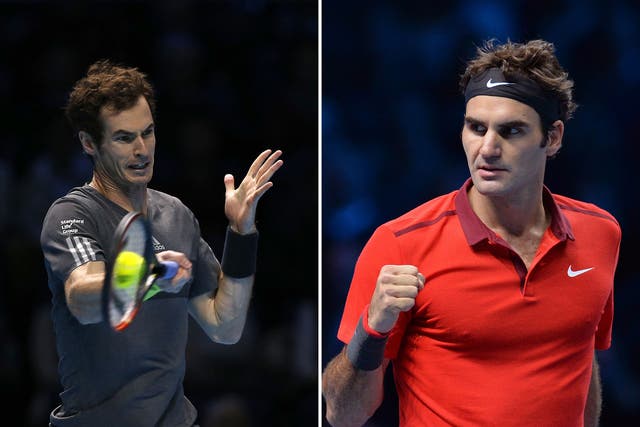 Andy Murray takes on Roger Federer
