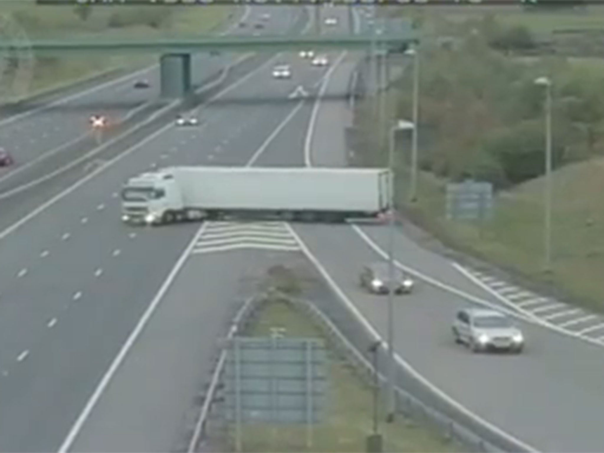 West Midlands police have released footage of a lorry driver's audacious manoeuvring.