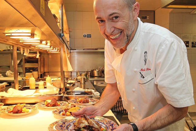 Michel Roux Jnr Prepares And Serves Dinner On Rare And Antique Cutlery And Glassware At His Restaurant In Central London. Michel Is Running The London Marathon Collecting Money For The Evening Standard Dispossessed Fund. 