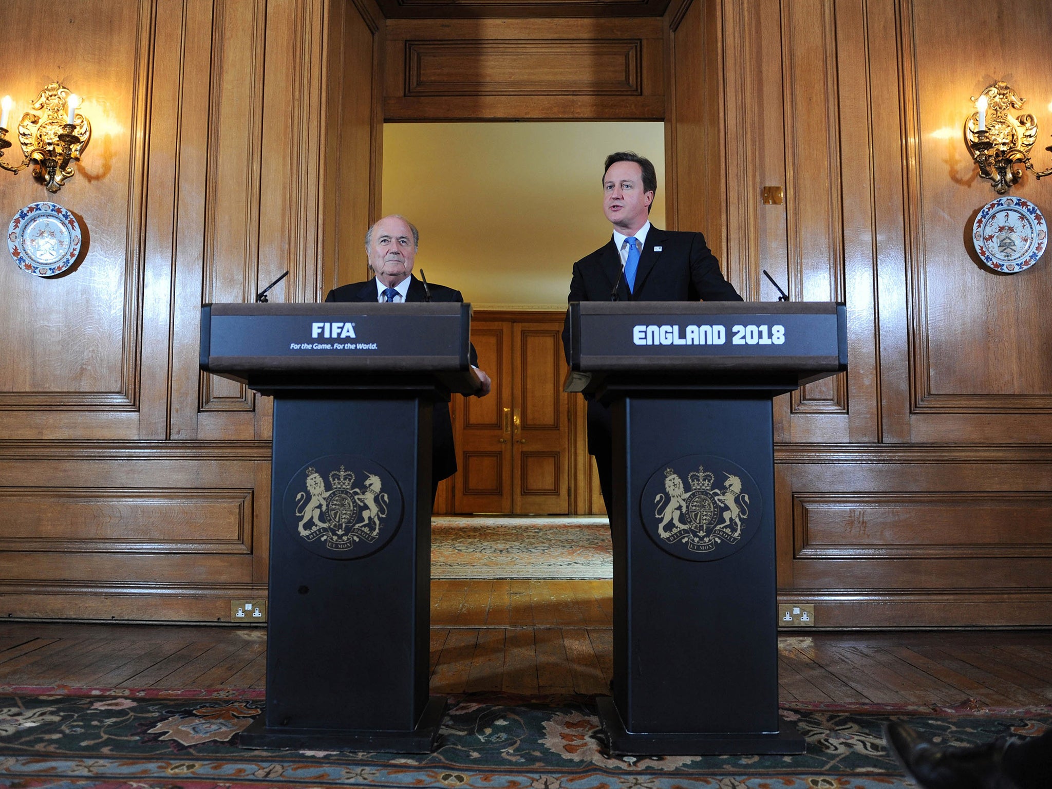 David Cameron (right) and Sepp Blatter pictured in Downing Street back in 2010