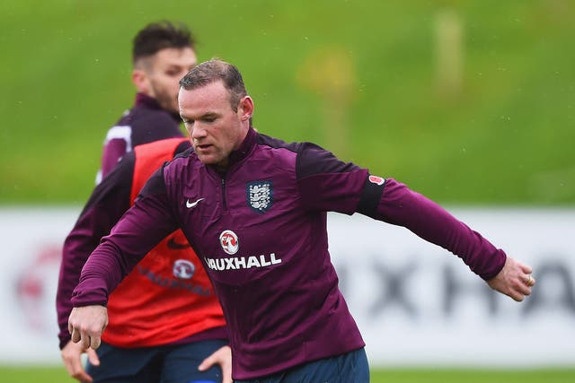 Wayne Rooney training with the England squad at St George’s Park this week