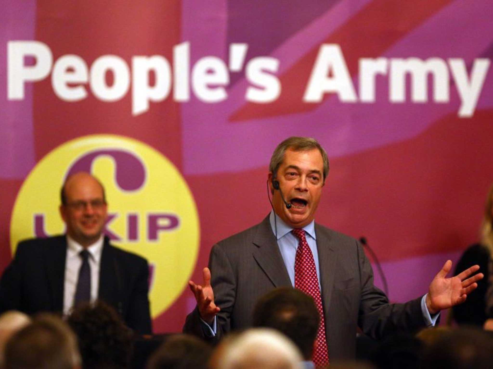 Ukip leader Nigel Farge speaking in Rochester ahead of the contested by-election