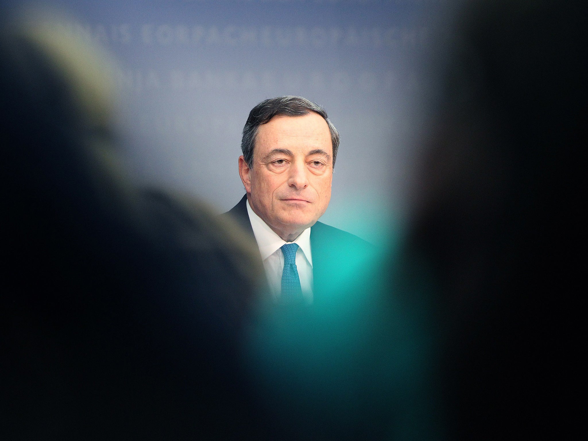 Mario Draghi, President of the European Central Bank, ECB addresses the media during a press conference following the meeting of the Governing Council in Frankfurt/Main, central Germany, on November 6, 2014.