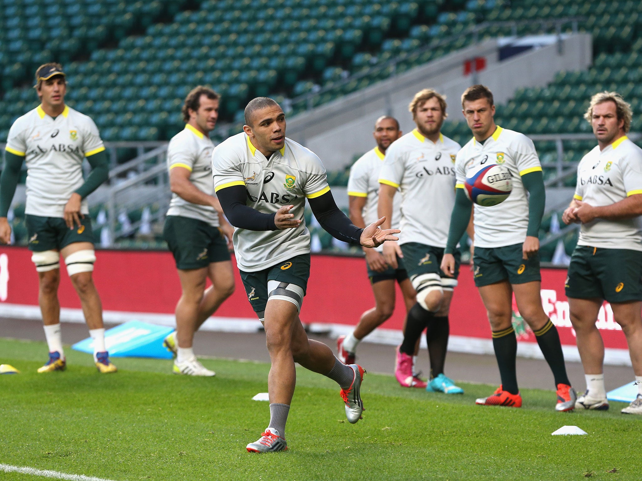 The Springboks in training on Friday