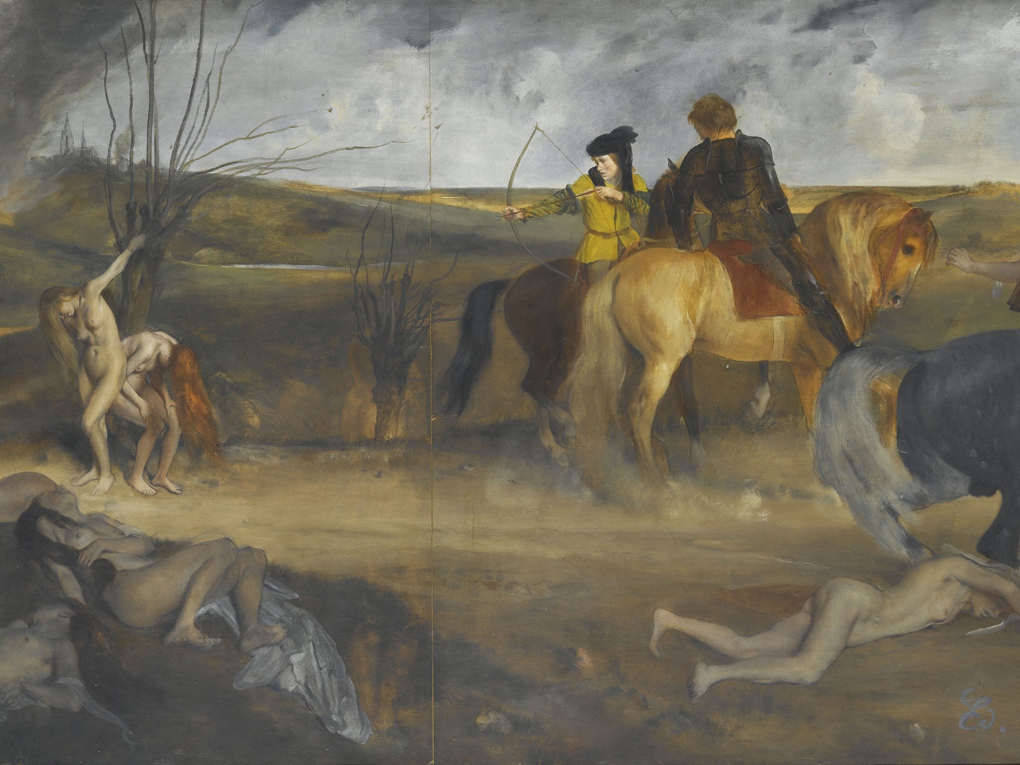 Edgar Degas' 'Scène de guerre au Moyen-âge', 1865, is one of the exhibits said to be inspired by Sade