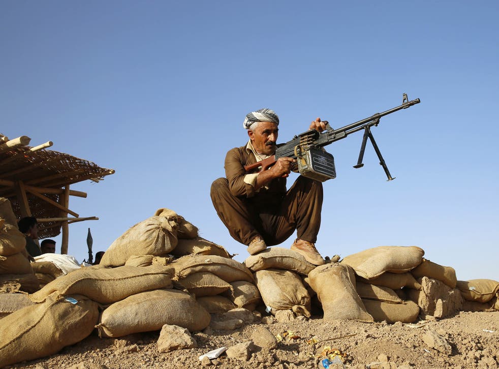 A Kurdish Peshmerga fighter near the town of Makhmour, in northern Iraq