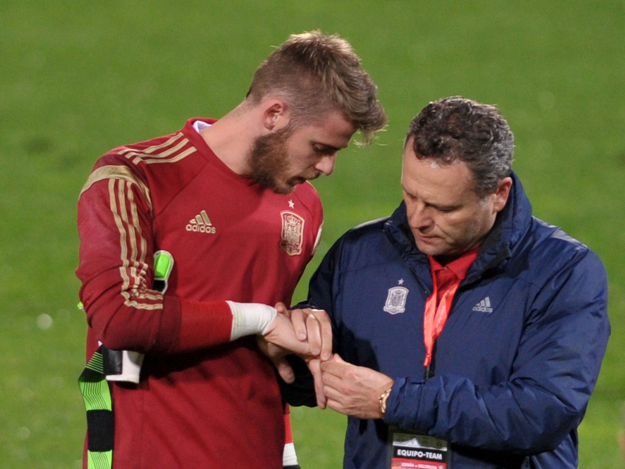 De Gea suffered a dislocated finger during Spain's win over Gibraltar