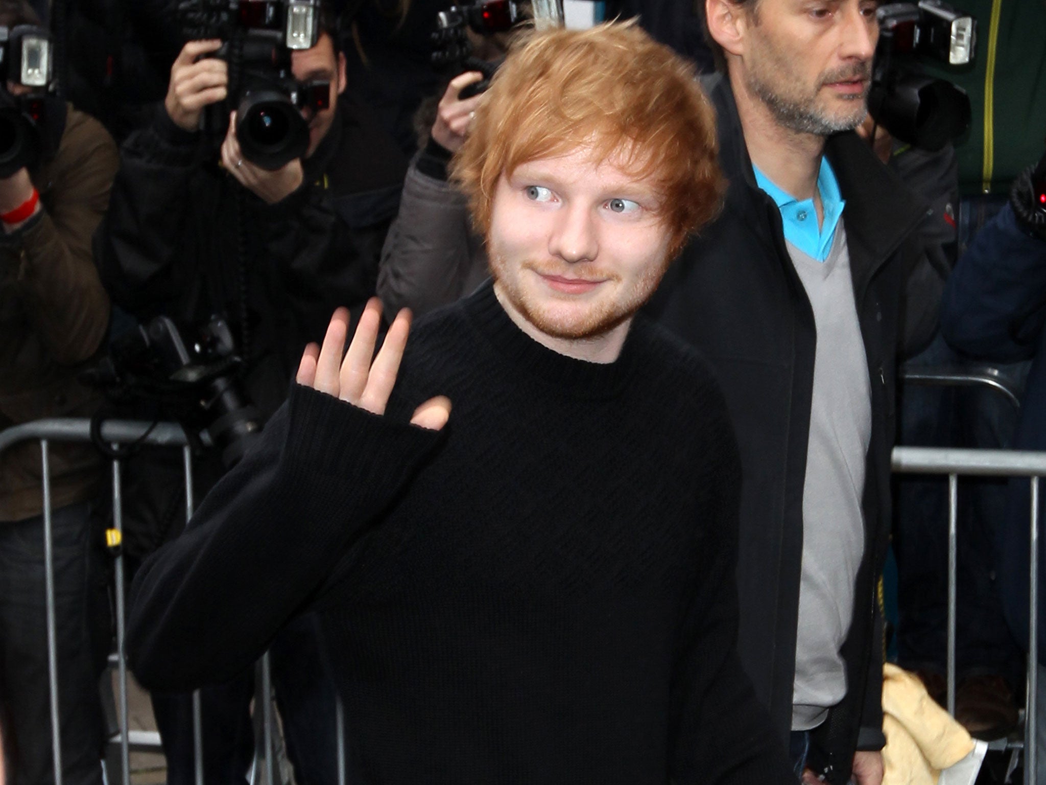 Ed Sheeran arrives at the studios in London