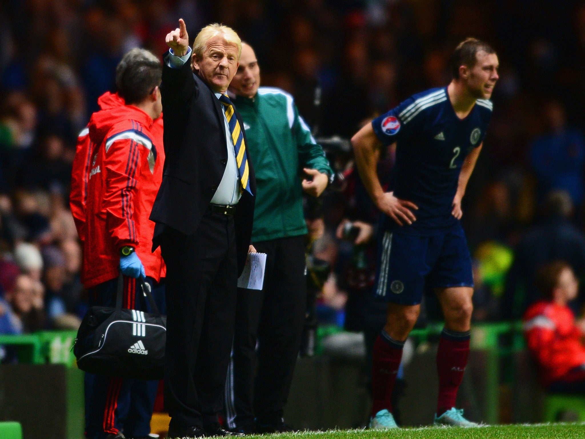 Strachan makes a point from the touchline