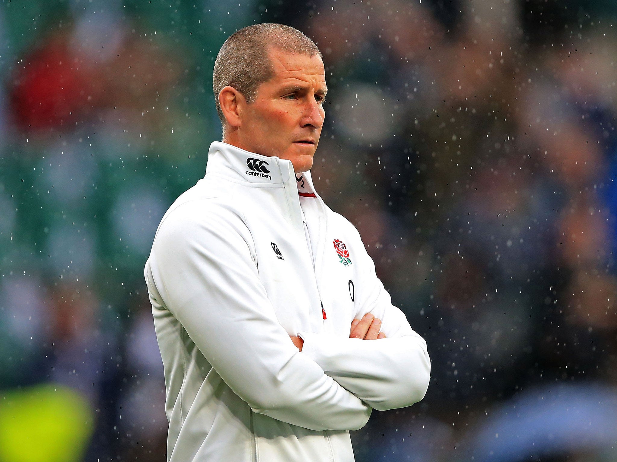 England coach Stuart Lancaster looks on during the 28-31 defeat to South Africa