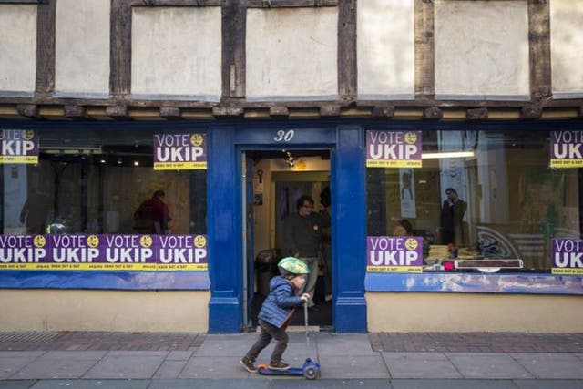 A UKIP office in Rochester. Rochester and Strood will hold a by-election on November 20th following the defection of Conservative Party Member of Parliament, Mark Reckless to UKIP