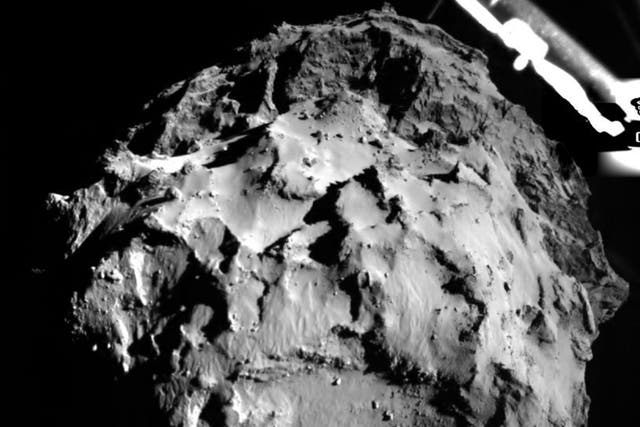 The Rosetta Lander Imaging System on the Philae Lander shows the comet 67P/Churyumov-Gerasimenko