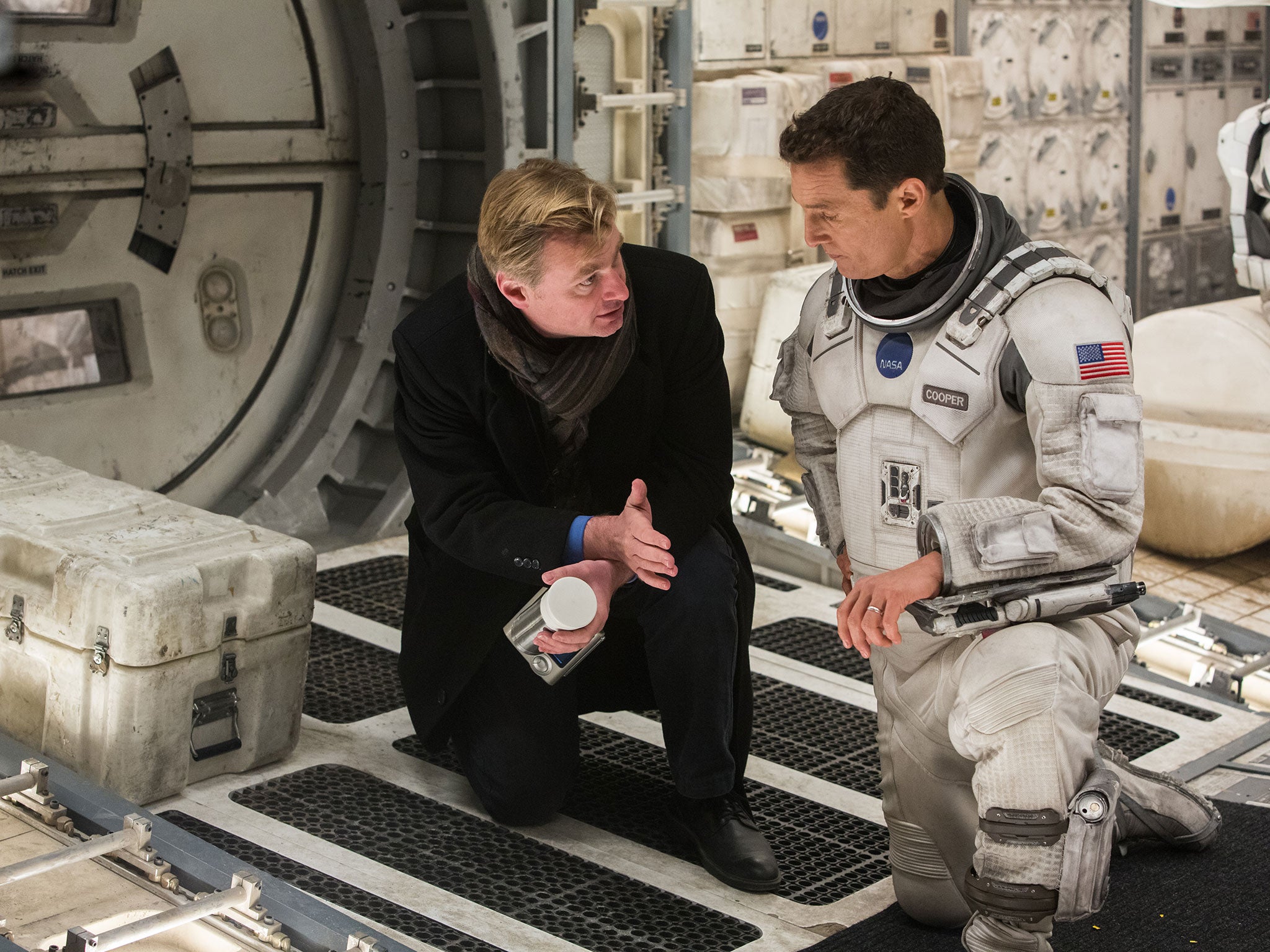 Christopher Nolan and Matthew McConaughey on the set of ‘Interstellar’