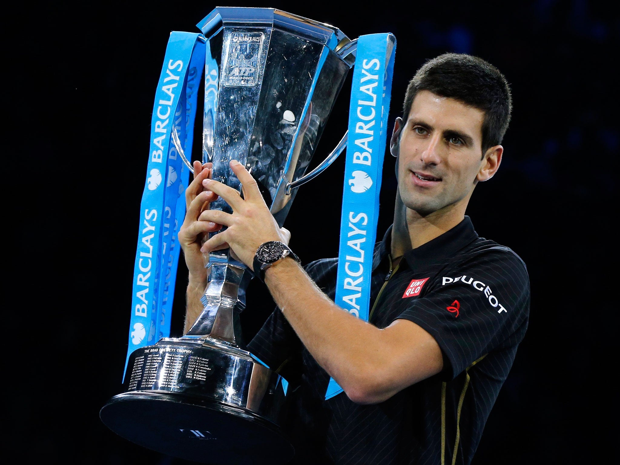 Novak Djokovic with the trophy