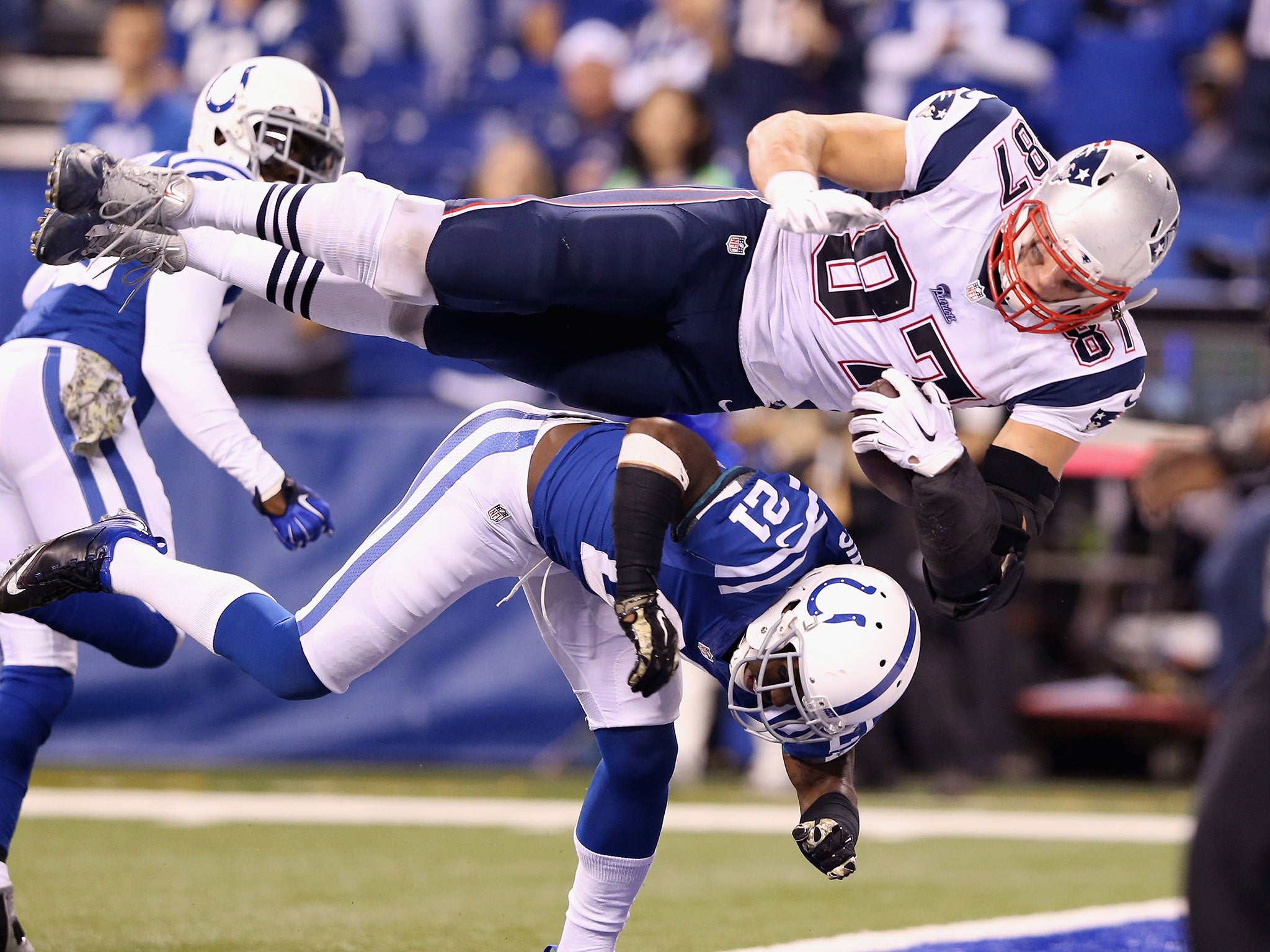 Rob Gronkowski scored the final touchdown in the victory over the Detroit Lions