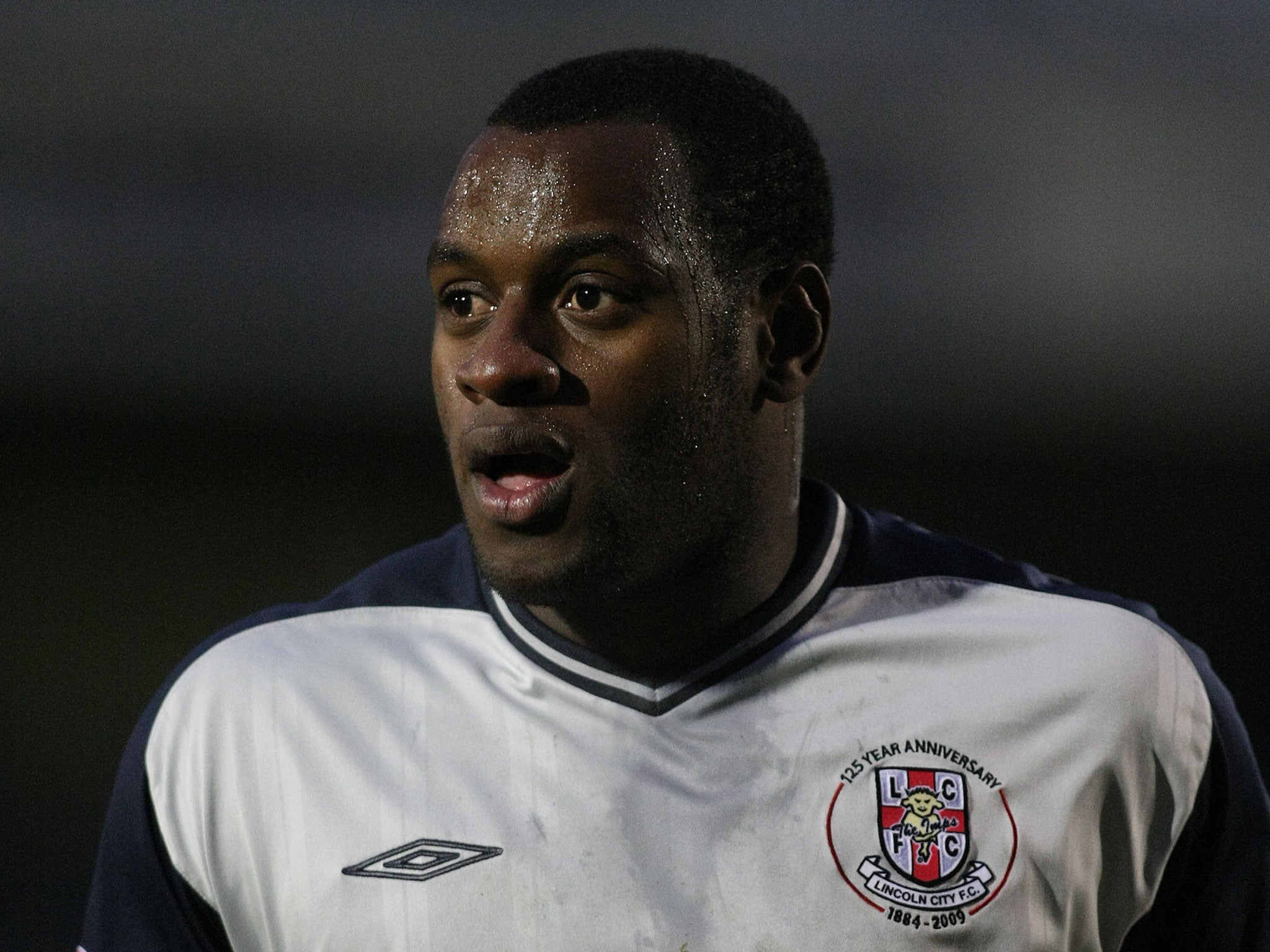 Delroy Facey in action for Lincoln City in January 2011