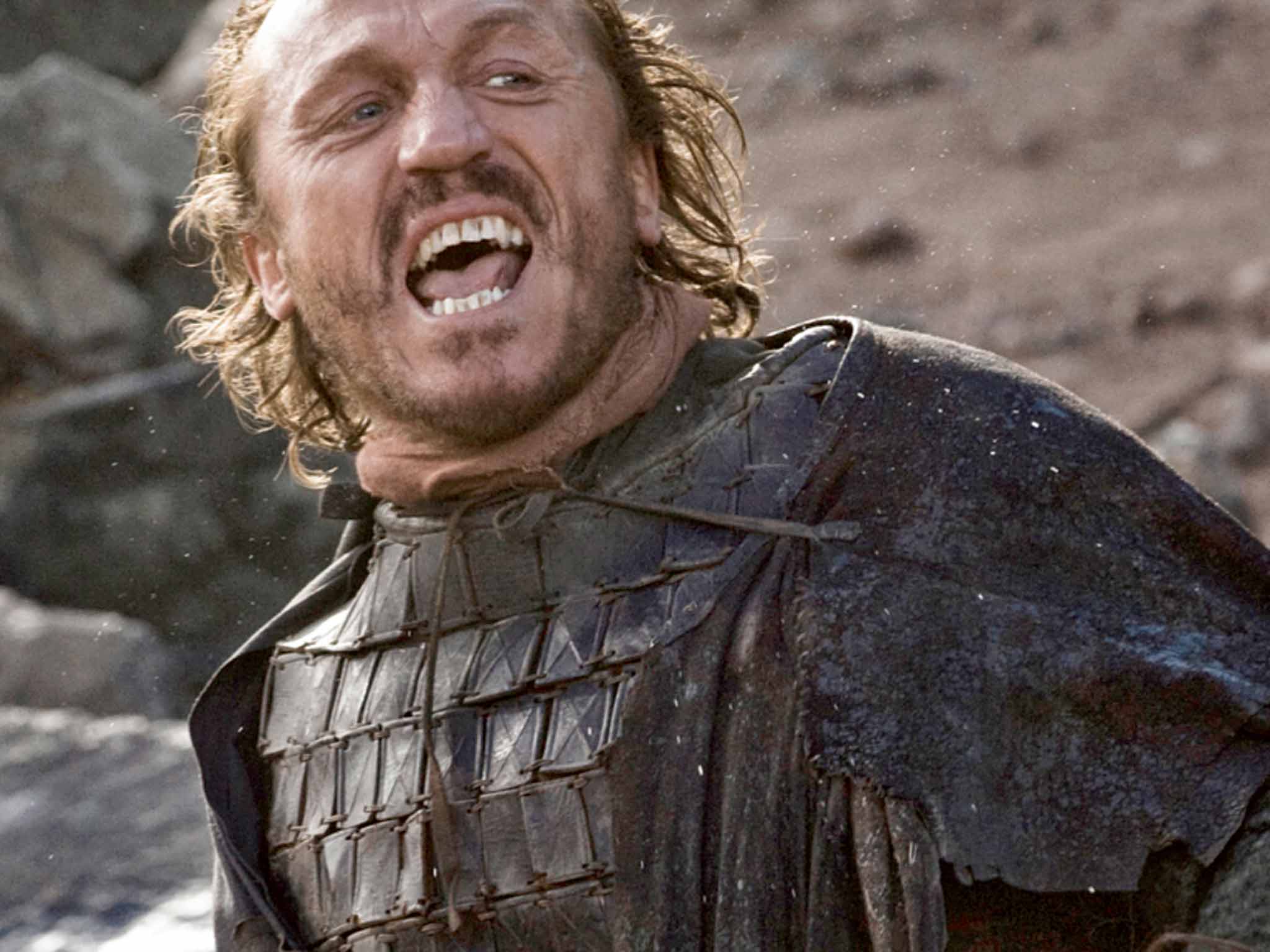 Bronn from Game of Thrones celebrating that he doesn't have to be looked down upon by smug book readers anymore