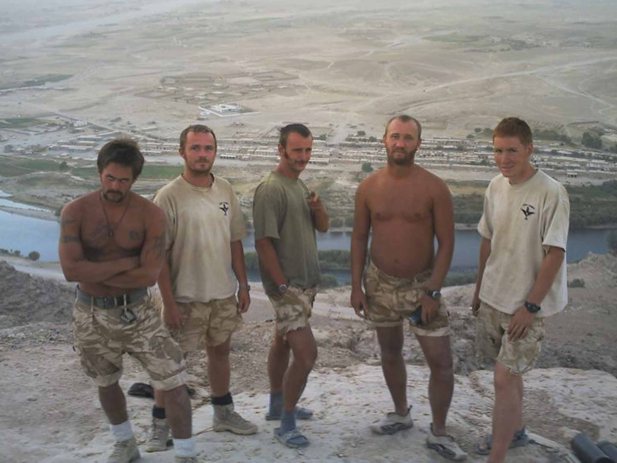 Line of duty: from left, Lt Cpl Stu Hale, Lt Cpl Chris Conn, Pte Dan 'Smudge' Smith, Cpl Stu Pearce and Pte Chris ‘Jarhead’ Harvey