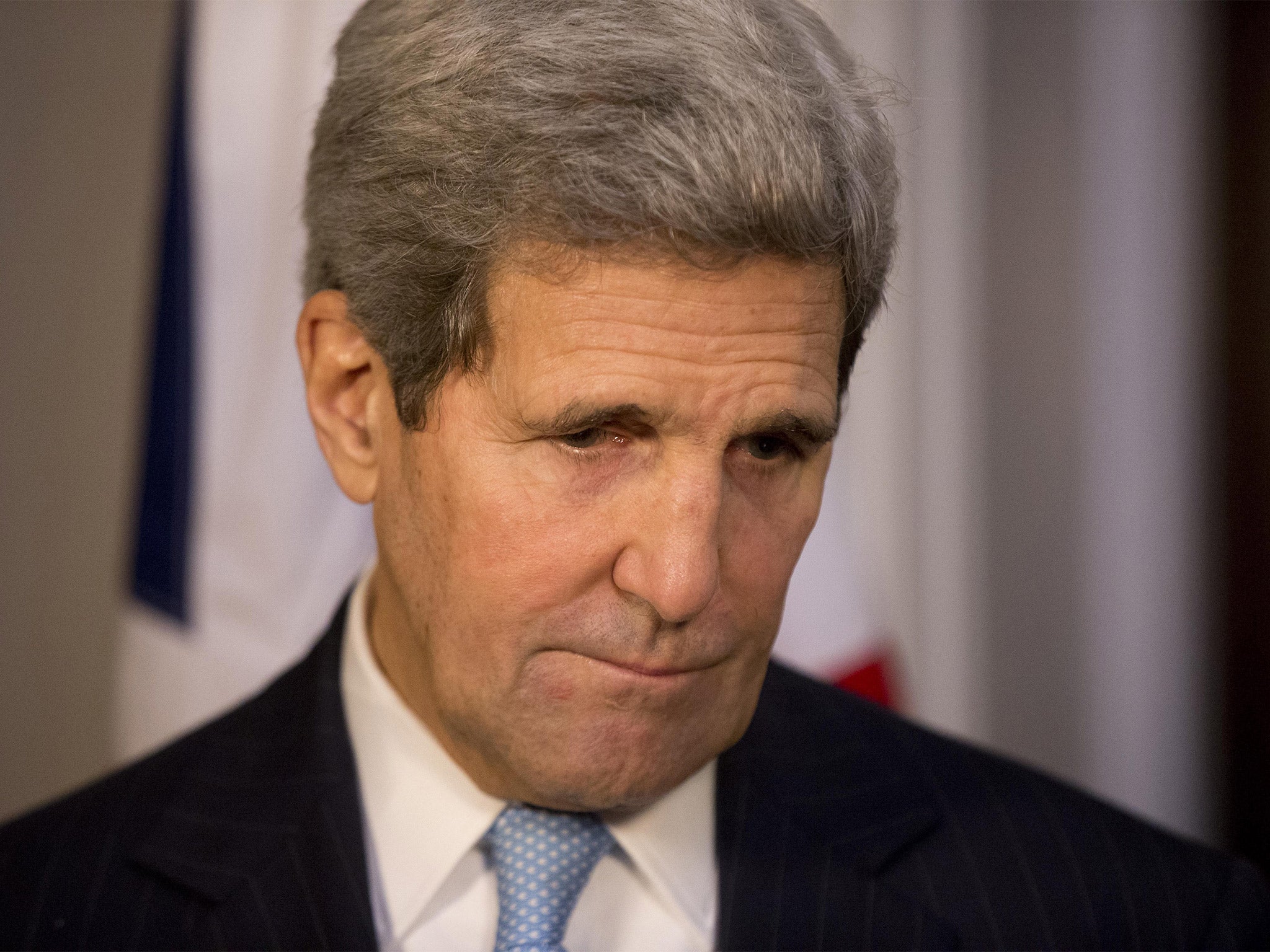 US Secretary of State John Kerry speaks to the media about the Jerusalem synagogue attack (Getty)